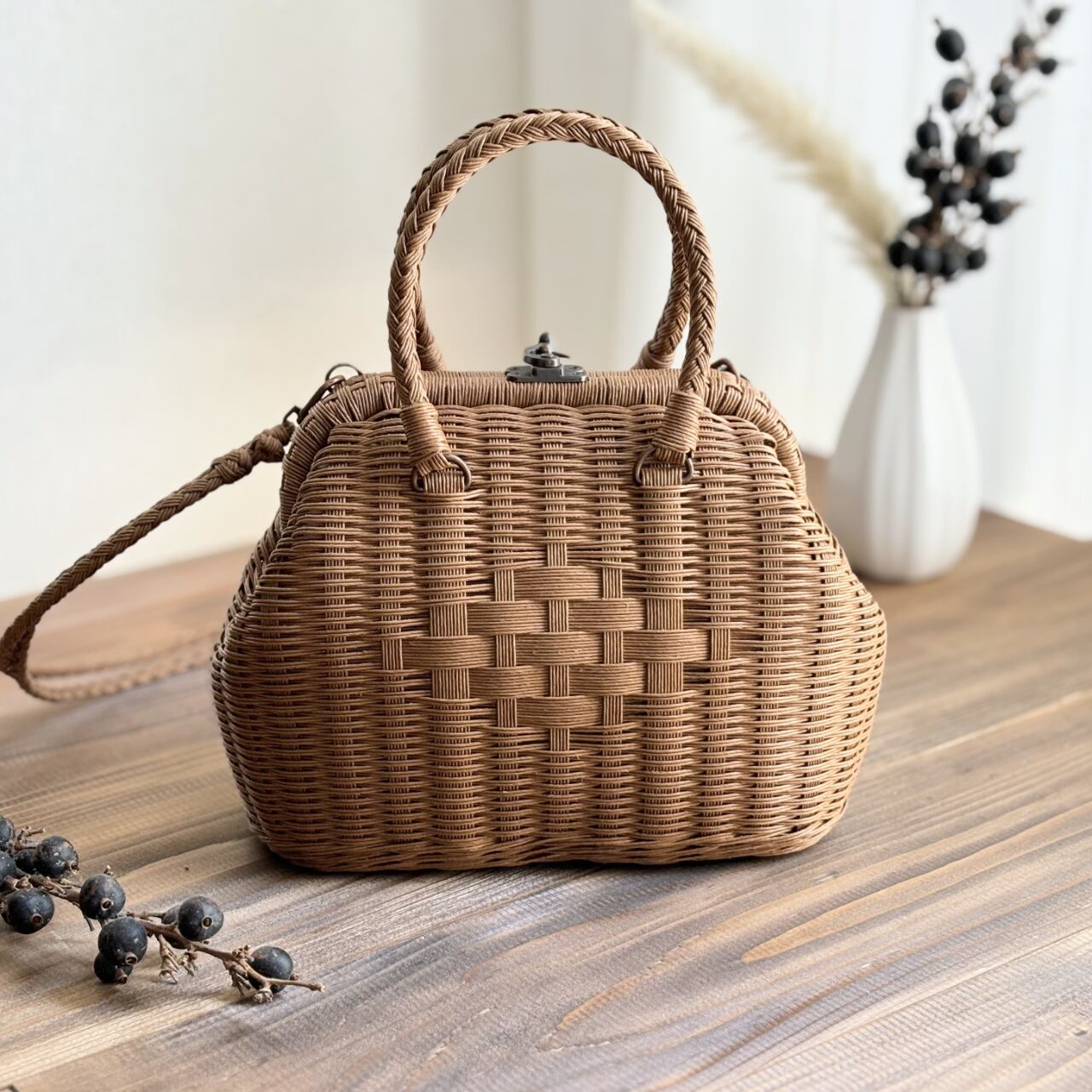 受注制作】かごバッグ - がまぐちバスケット | Lop