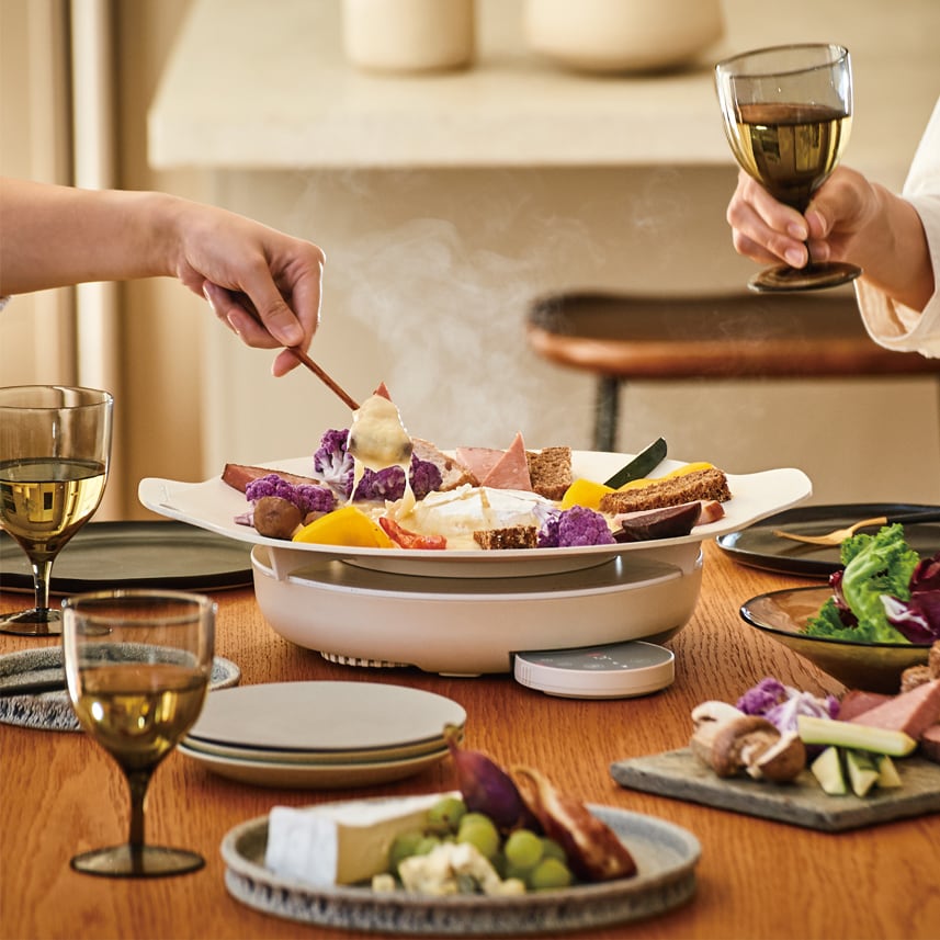 ノベルティ付き】レコルト 卓上IHクッキンググリドル ／ クリーム