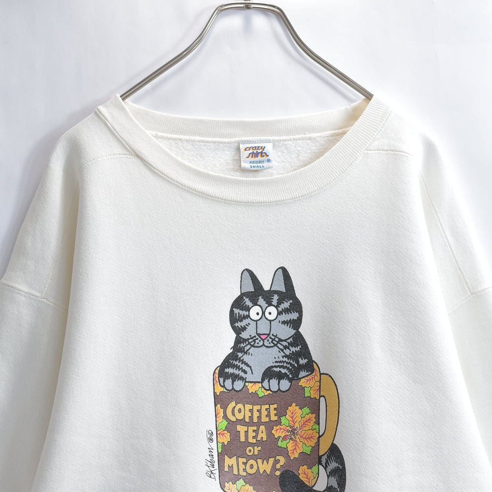 ビンテージスエット 古着 ネコ 90~00年代 NEKO アニマルプリント