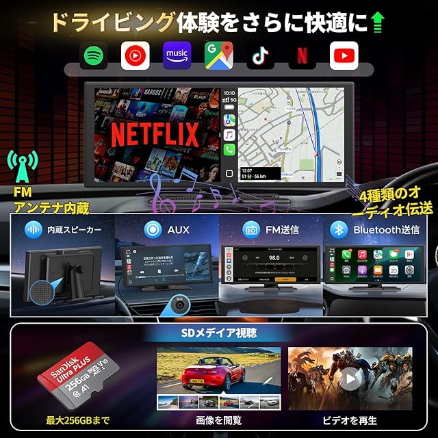 LAMTTO ディスプレイオーディオ10.25インチ Androidシステムを搭載