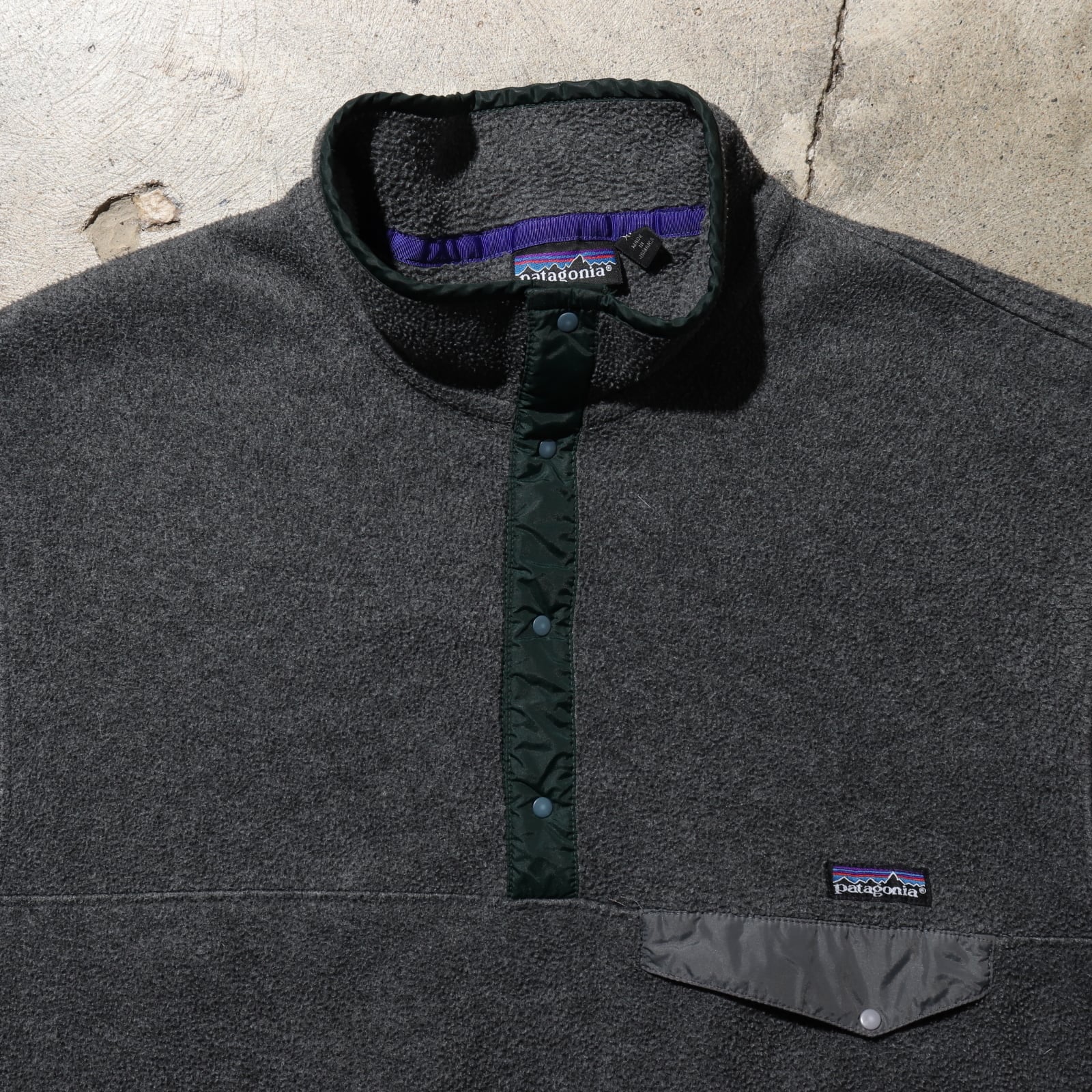 美品 XL グレー 92年 シンチラ スナップT パタゴニア snap-t フリース