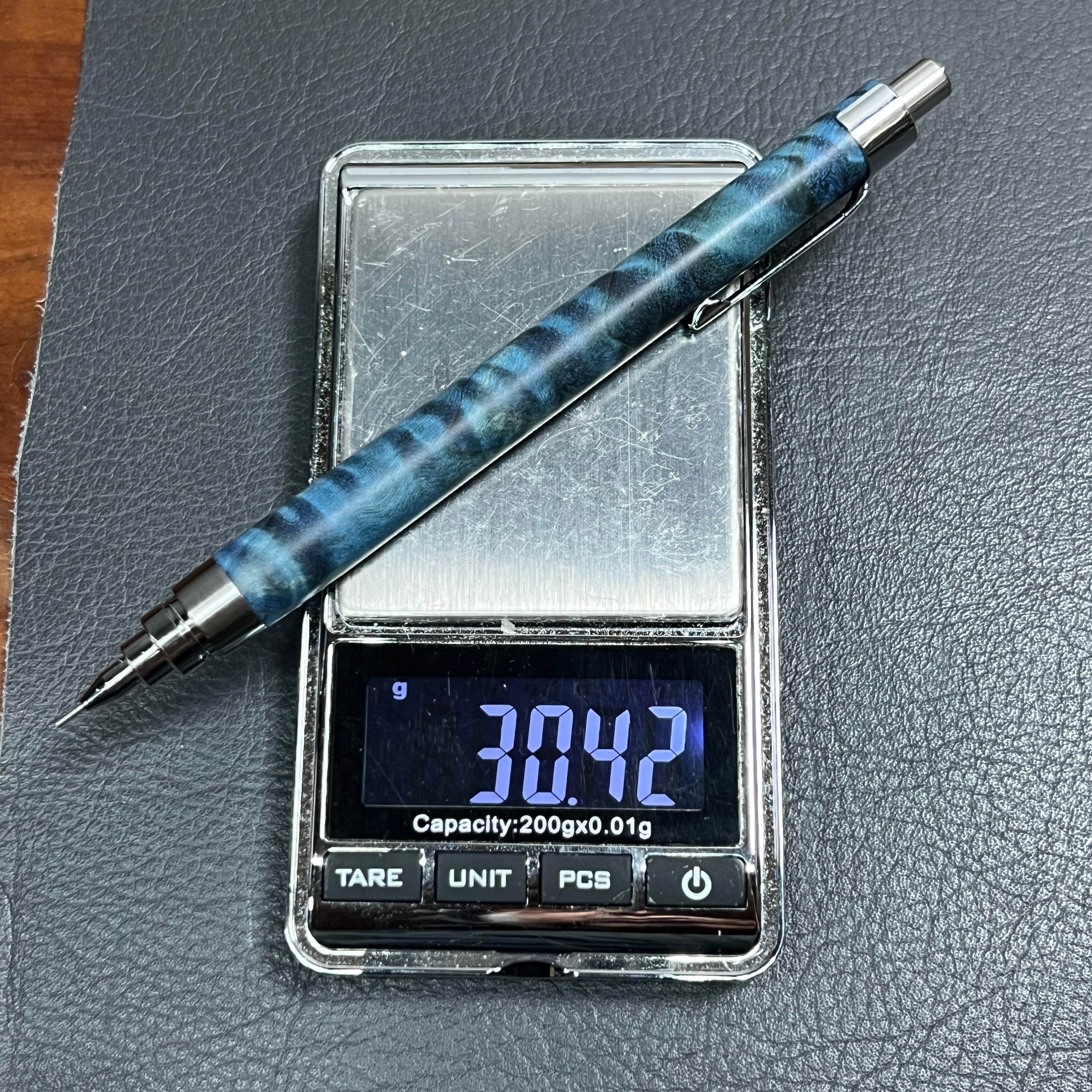 178栃トラ杢スタビ 木製シャーペン 最強低重心 ステンレス | handwood