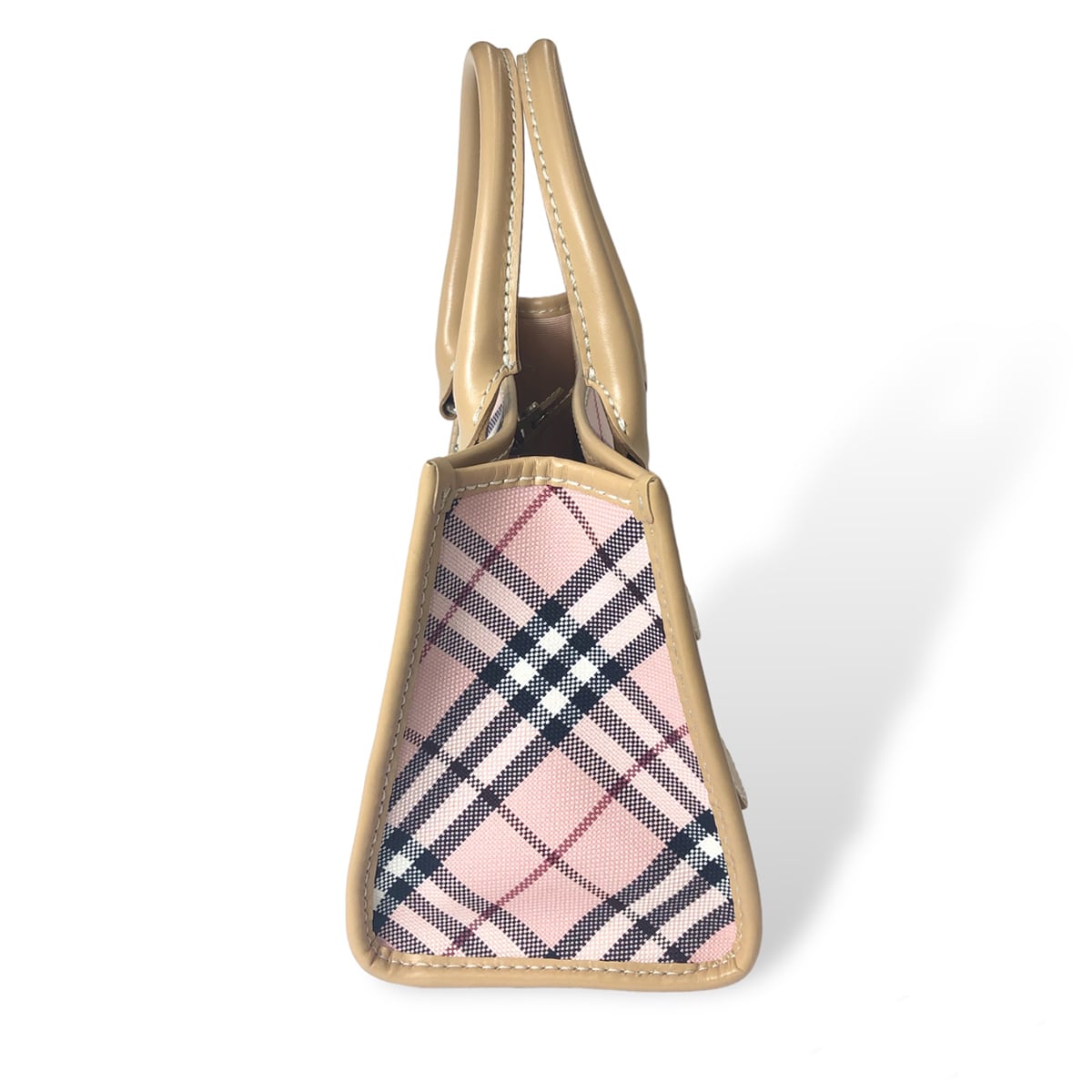 中古】 バーバリー ハンドバッグ ノバチェック ブルーレーベル ピンク