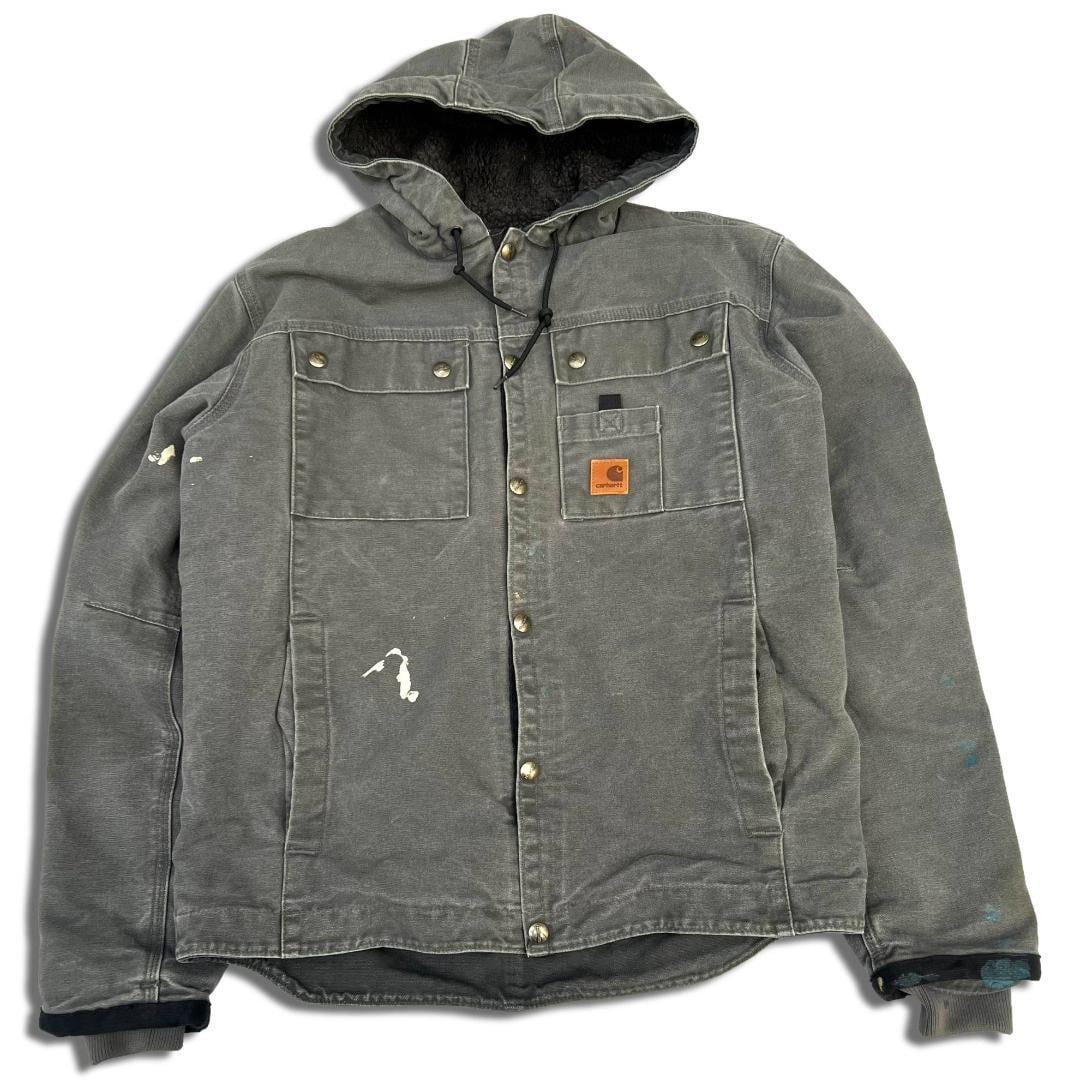 カーハート ダック 裏ボア フーデッドジャケット S グレー 珍品