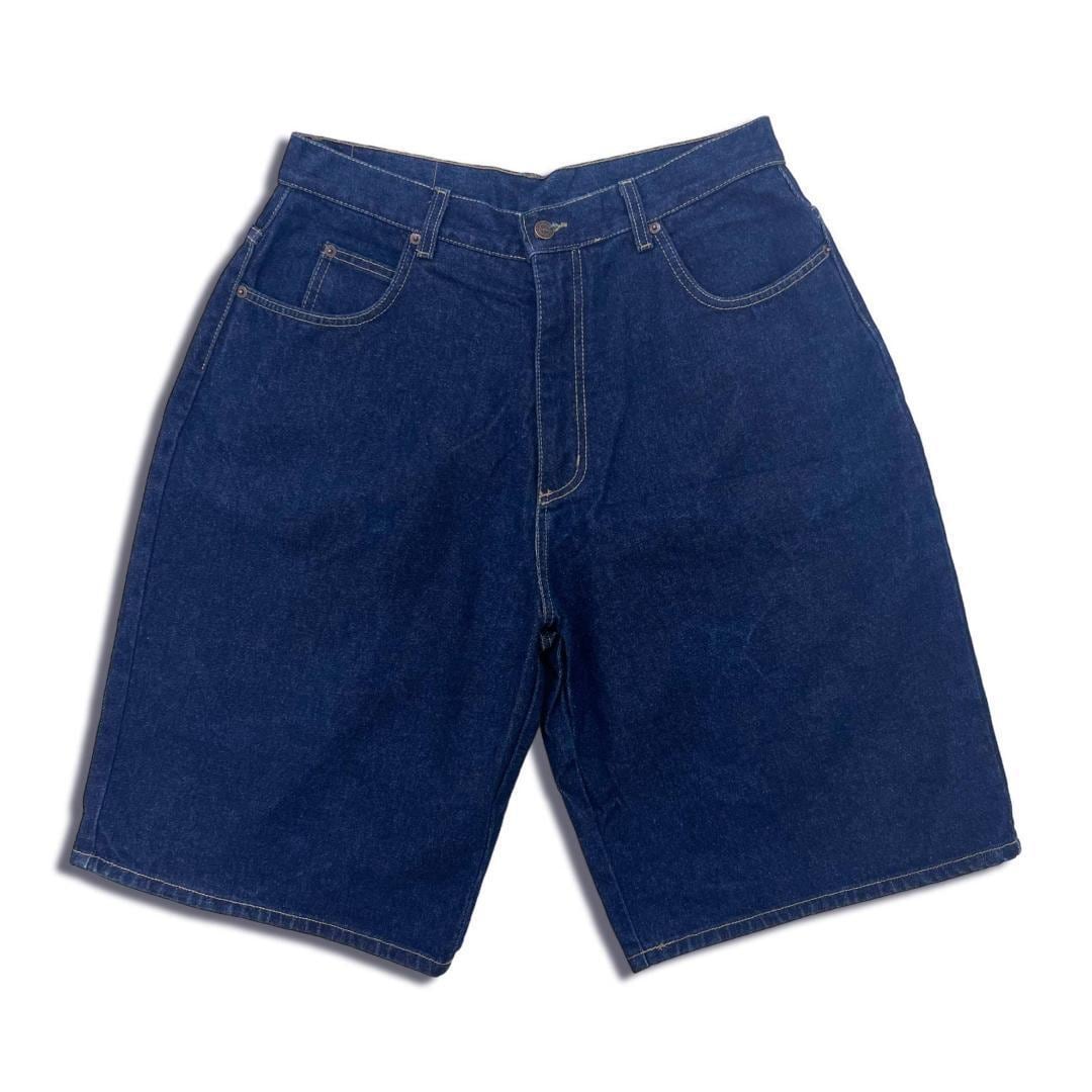 90s USA製 SOLO SEMORE デニムショーツ 34 濃紺 バギーショーツ ワイド