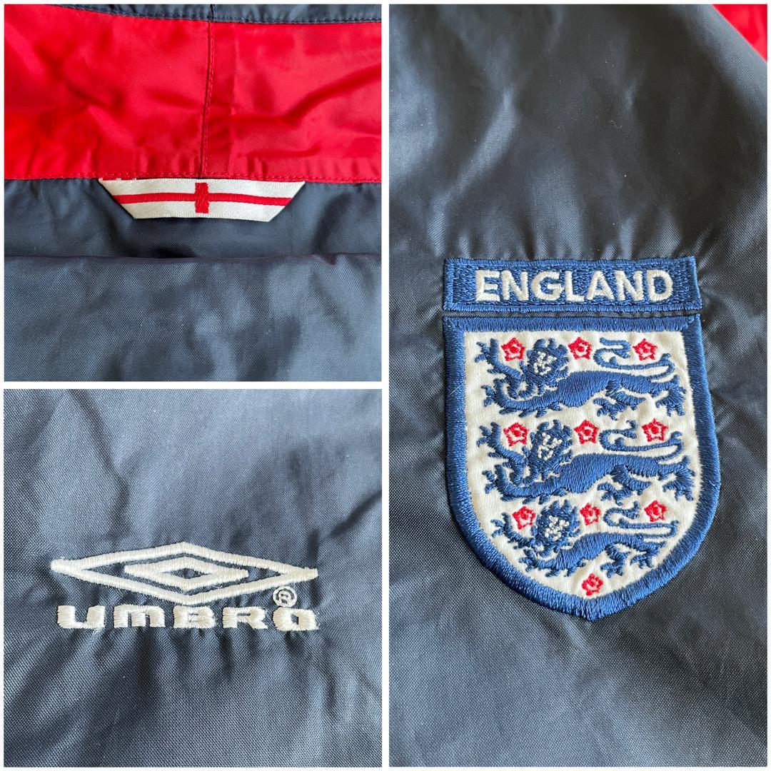 アンブロ イングランド代表 ナイロンジャケット サッカー 00s XL 紺 赤