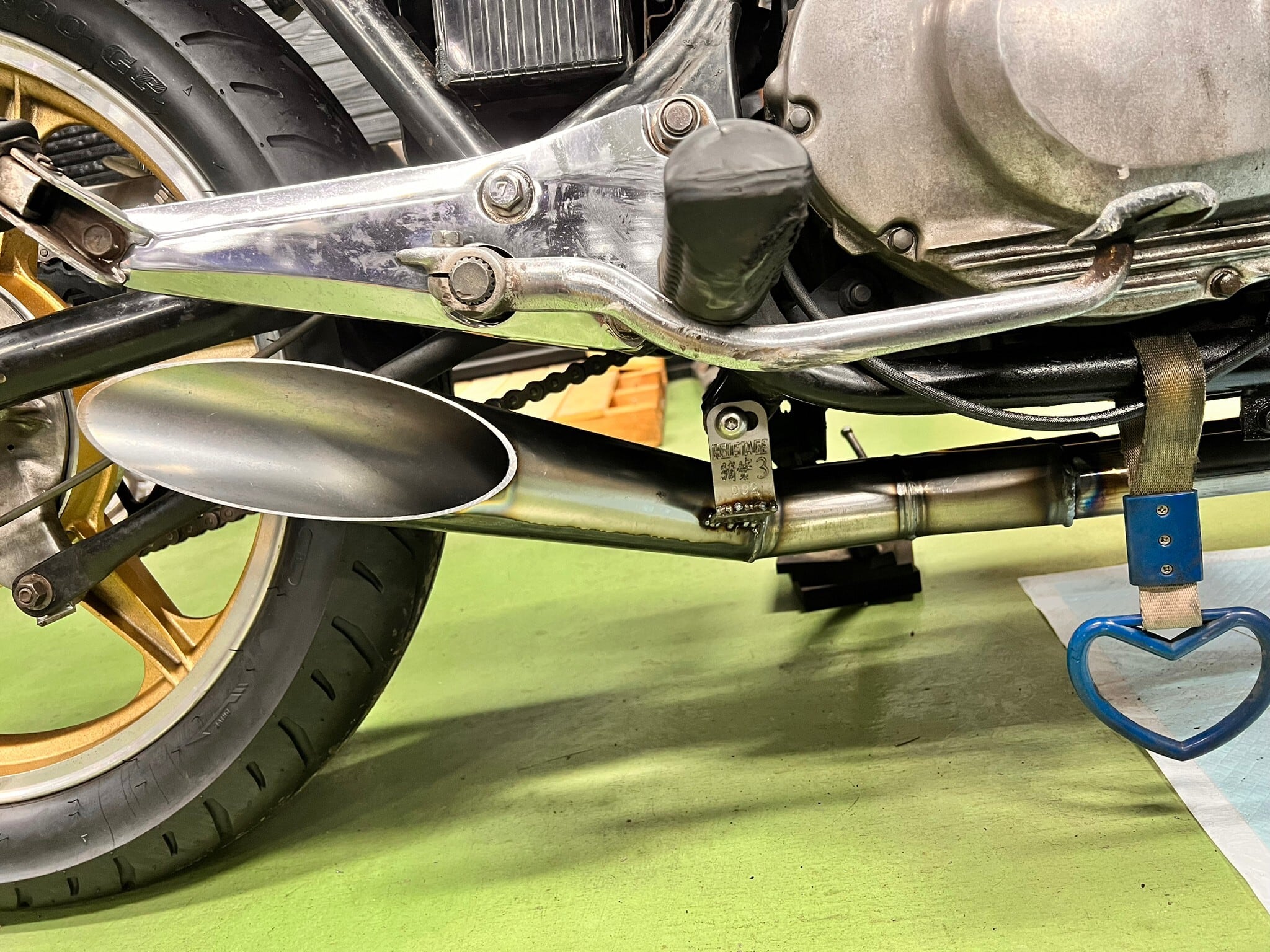 GSX250用 ゴキ ザリ イノカン3 オリジナル マフラー 25イノカン メッキ