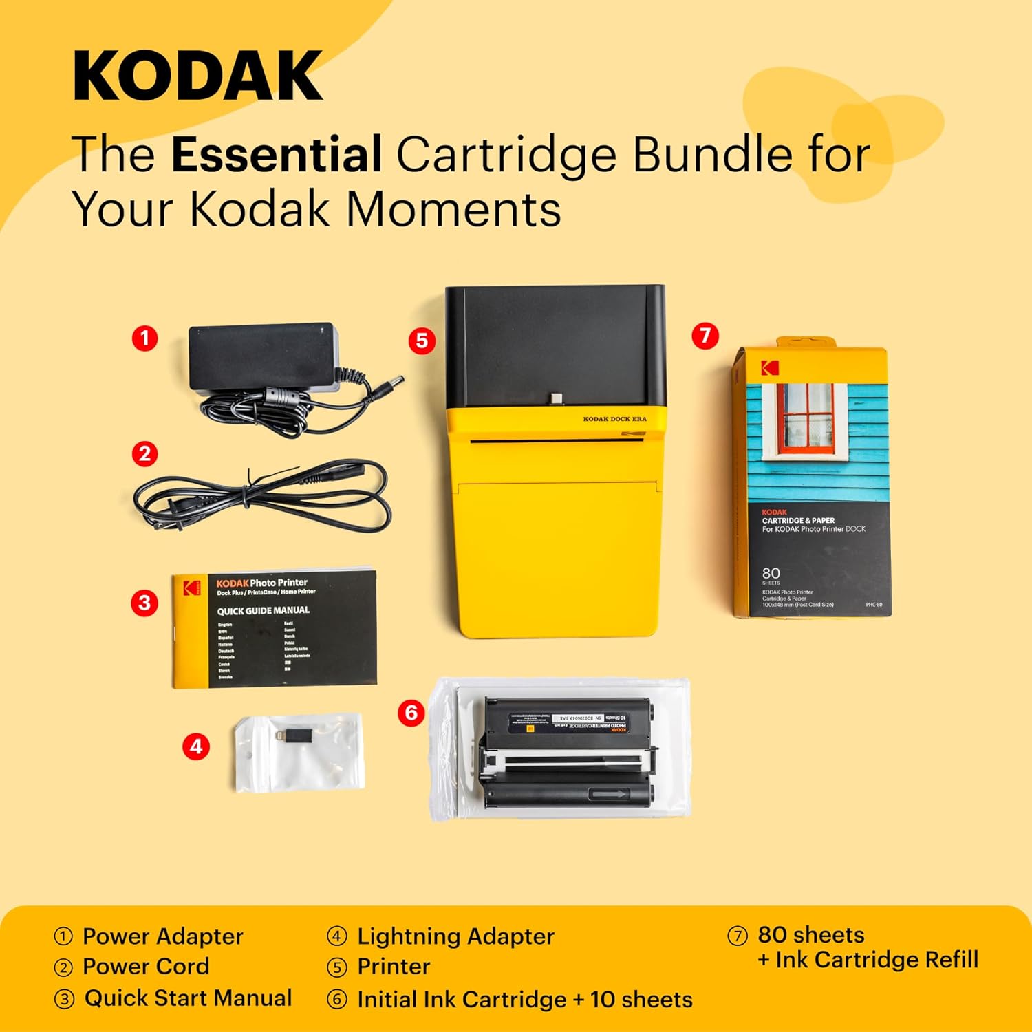 KODAK Dock ERA Plus 4PASS Instant Photo Printer, 4x6 inches, 90