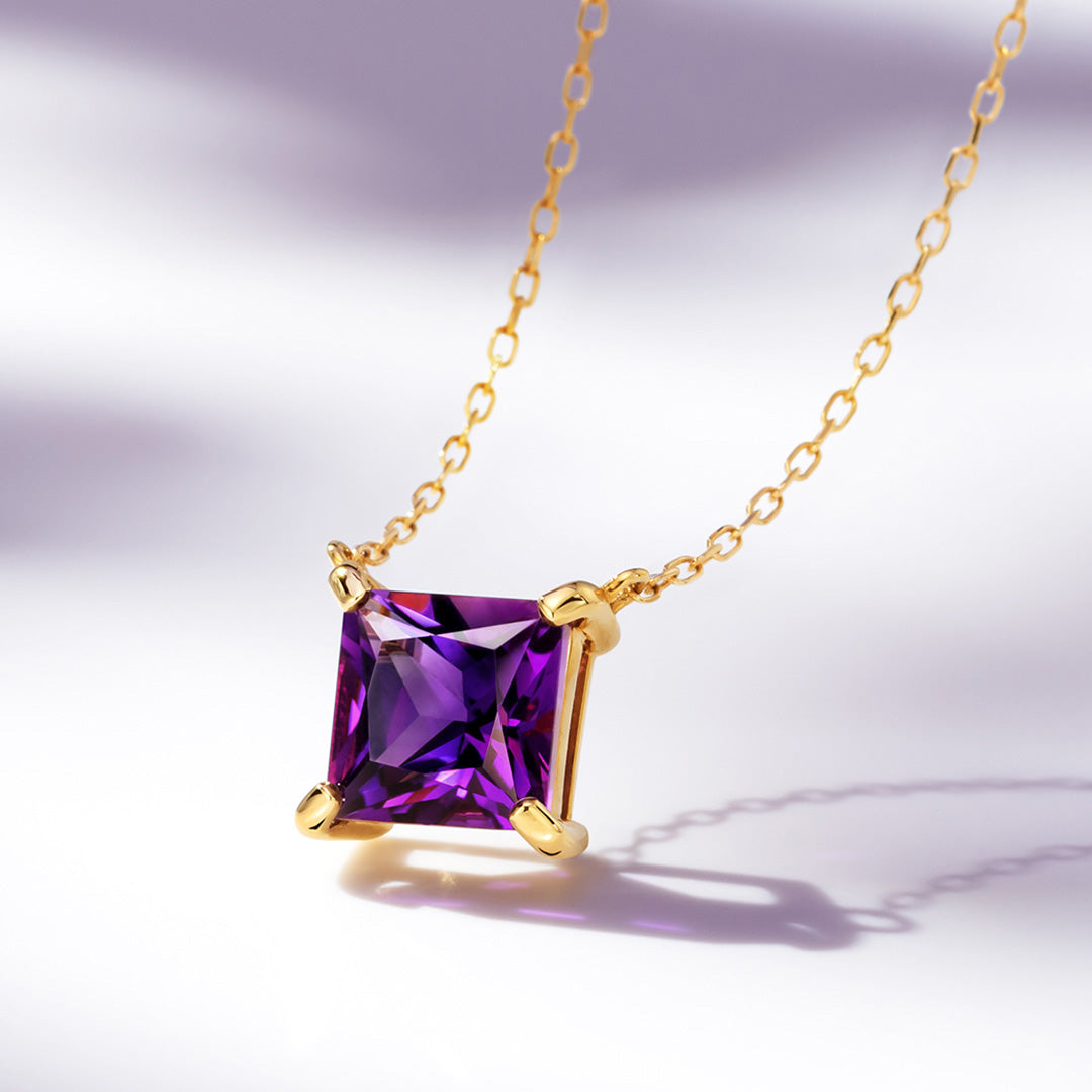 ビズー公式】アメジスト スクエアカット K18(18金) プラチナ