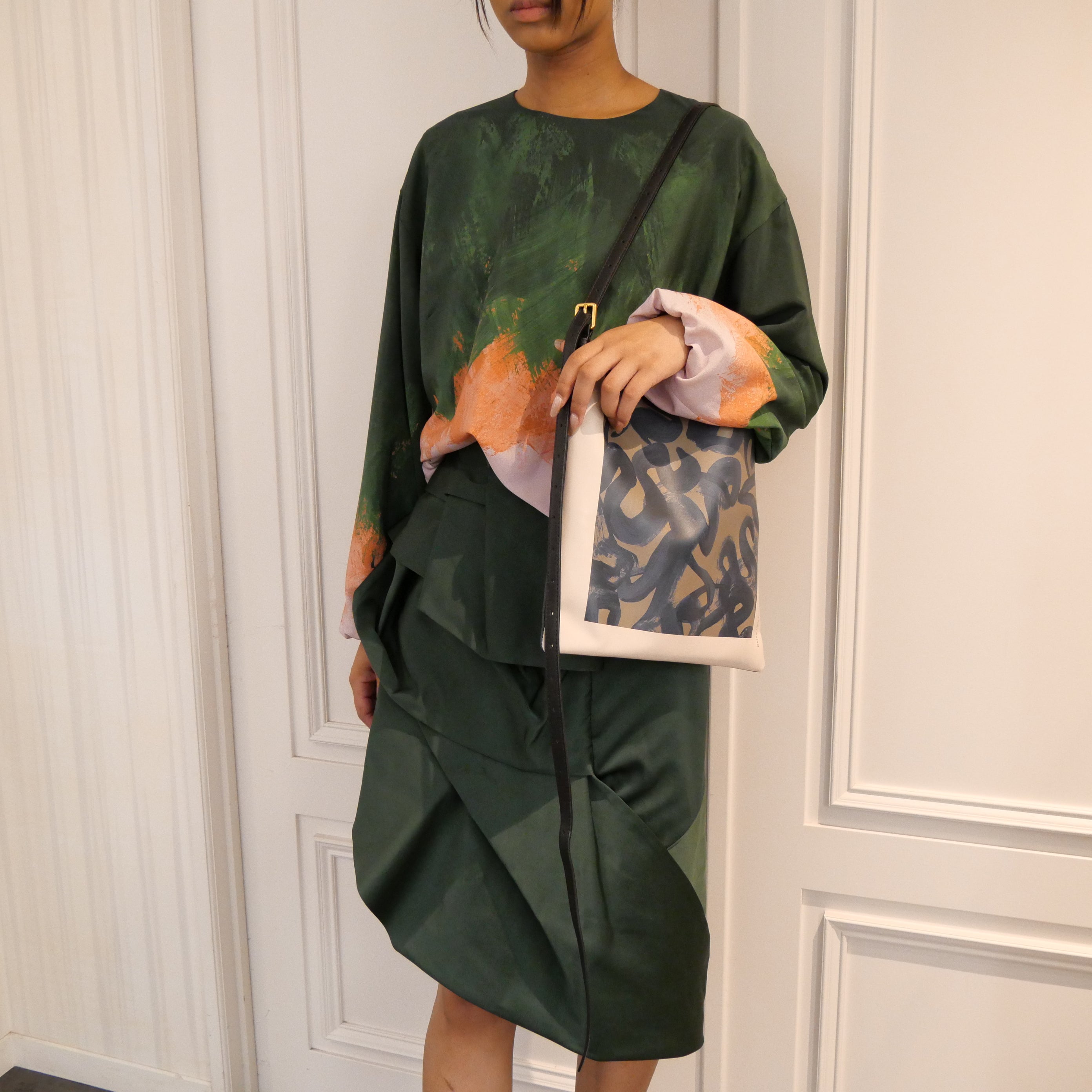 正規品・送料無料】Dries Van Noten / SEQUINS CRISP BAG (BROWN×GREEN