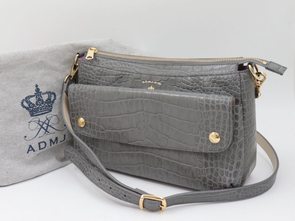 西宮市でADMJクロコ型押しショルダーバッグをお買取りしました