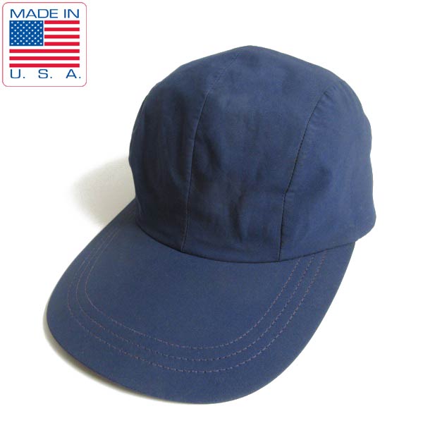 90s USA製 エディーバウアー ゴアテックス ロングビル キャップ 紺系