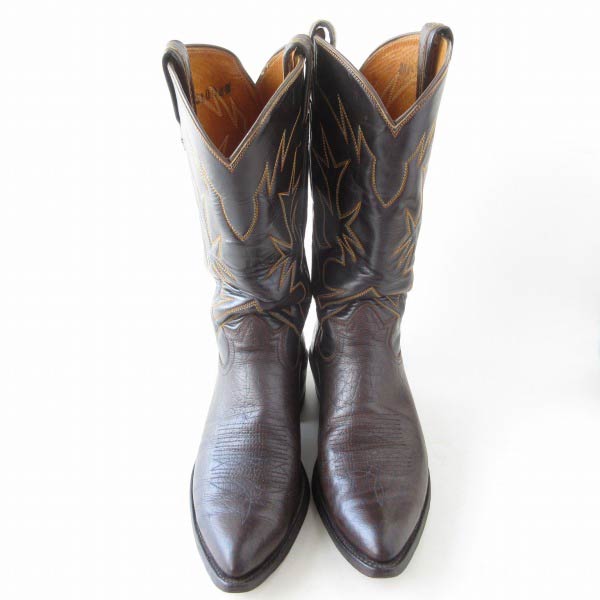 黒タグ USA製 Tony Lama トニーラマ ウエスタンブーツ 28cm ダーク