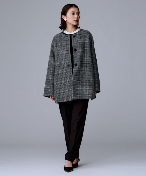 セール】【ミディ丈/軽やか】セミラグランリバー コート（ノーカラー