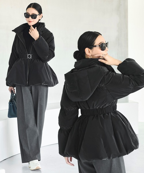 セール】グロスタフタ×ダウン ｜ 洗える ｜ フーディー ダウンコート