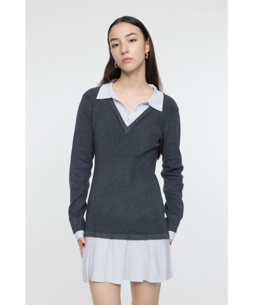 26年SS新作】LAYERED KNIT ミニドレス（ワンピース）｜MOUSSY