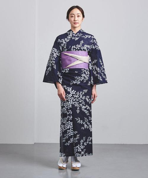 竺仙（チクセン）の「＜竺仙（ちくせん）＞萩 綿絽地染 紺 浴衣（浴衣