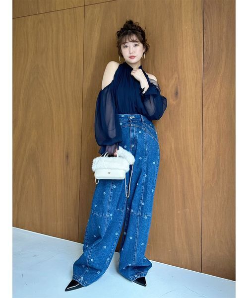 セール】【WEB限定カラー】ドレープボウタイシフォンブラウス（シャツ