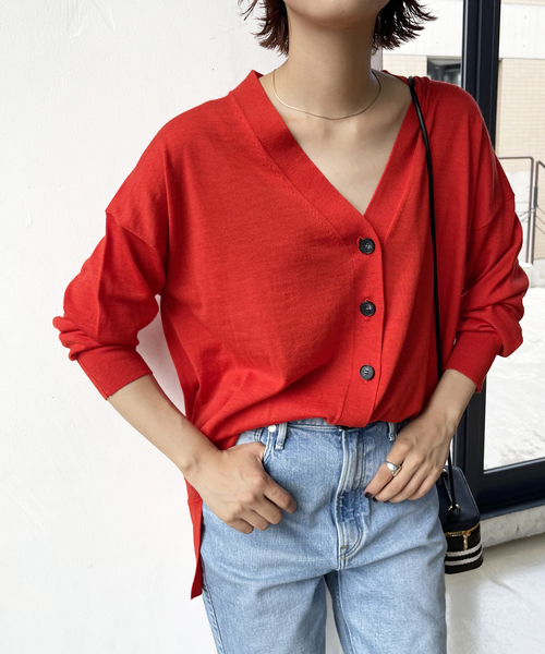 Spick & Span（スピックアンドスパン）の「18G Vネックカーディガン