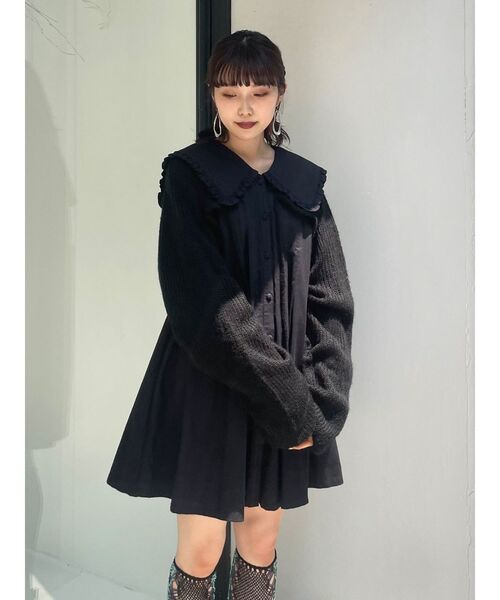 2way feather collar mini onepiece エムミーエメ M me eme エムエメ
