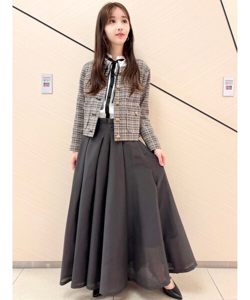 セール】DEVEAUXツイードジャケット（ノーカラージャケット