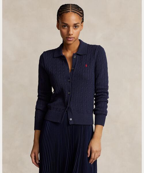 ケーブルニット コットン Polo カーディガン（ニット/セーター）｜POLO