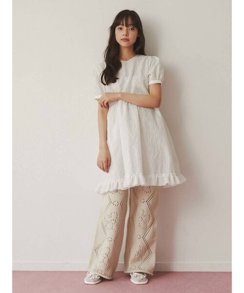 merry jenny（メリージェニー）の「flowerジャガードミニワンピース