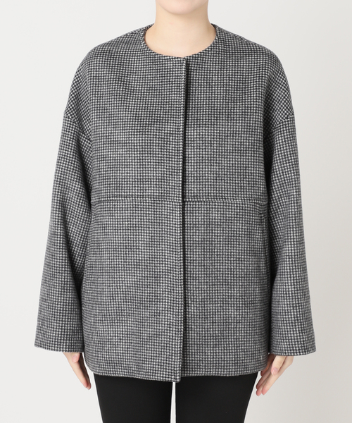 追加》スーパー140ビーバーノーカラーショートコート（ノーカラー