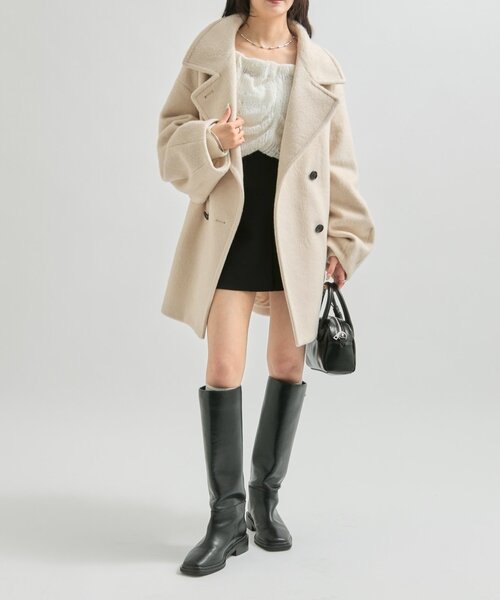 mystic（ミスティック）の「ウール混 シャギーミドルコート（その他
