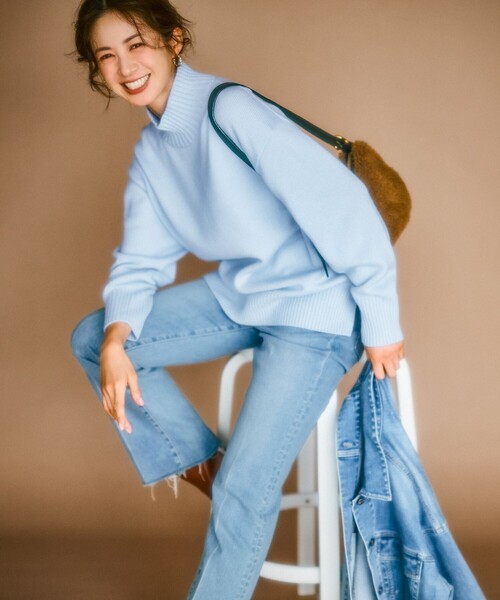 洗える】カシミヤブレンド ハイネック ニット（ニット/セーター）｜23