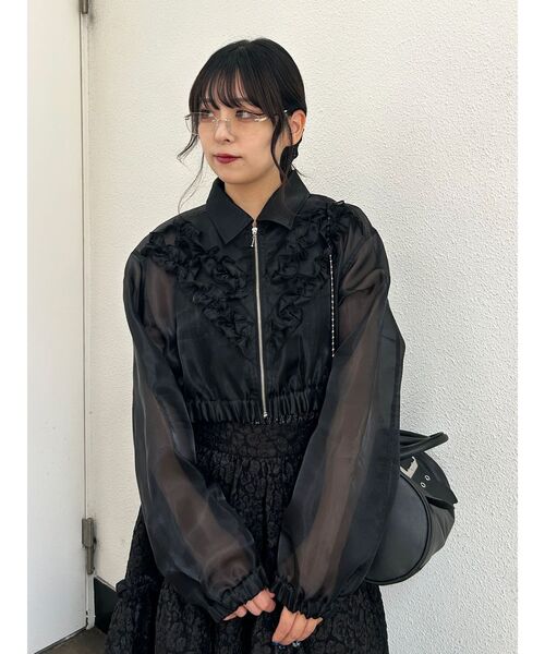 セール】フリルシアーブルゾン（ブルゾン）｜jouetie（ジュエティ）の