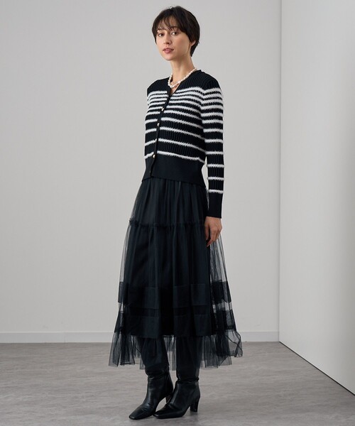 ANAYI（アナイ）の「フェザーボーダー カーディガン（カーディガン