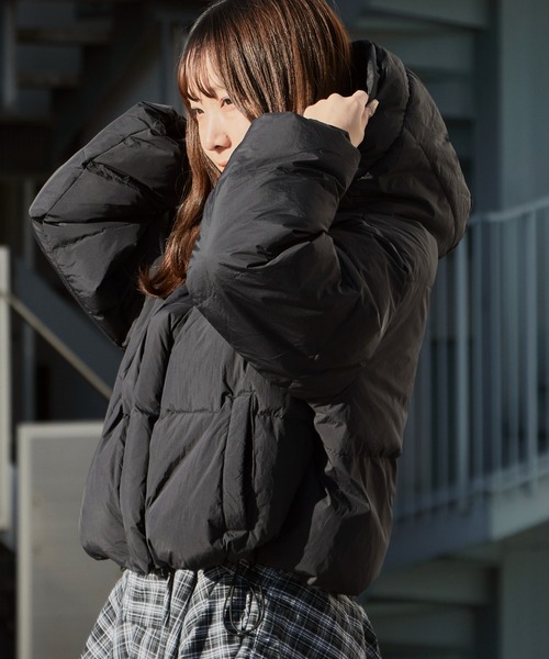 セール】【フード取り外し可能2WAY】フードショートダウンジャケット