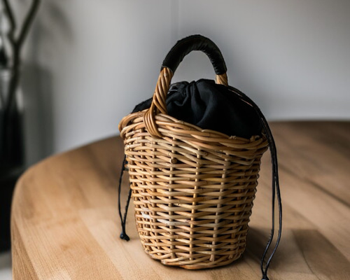 気軽にお出かけかごバッグ 天然素材紅籐ワンハンドル かごバッグ mi