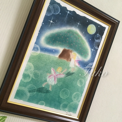 絵画】妖精のダンスパーティ《メッセージ/ポストカード付》パステル