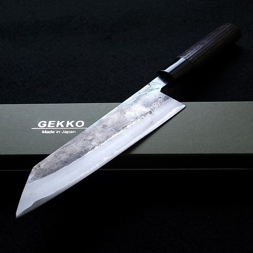 月光作 青紙2号 黒打 文化包丁 165㎜ #1401 焼柄 包丁・ナイフ GEKKO