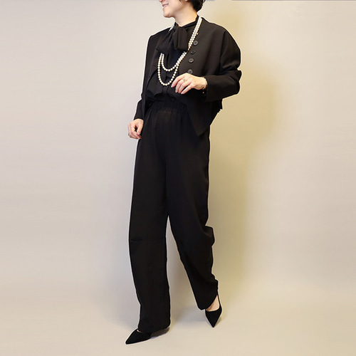 洗える❤体型カバー20回以上再販セットアップ普段〜式にもブラック