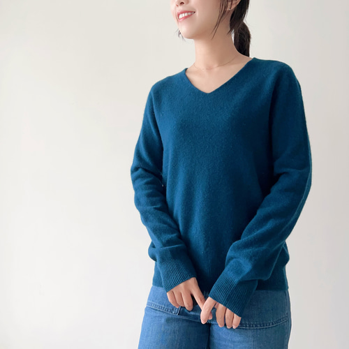 無縫製☆100％カシミア】Vネックセーター＊S～XXLサイズ/カラフル6色 T