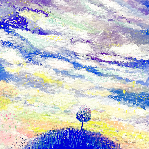 天国に繋がる空3】天国にいる大切な家族との繋がり #原画 #絵画 絵画