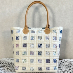 Creema限定】爽やかリバティ☆ホワイトキルトパッチワークバッグ
