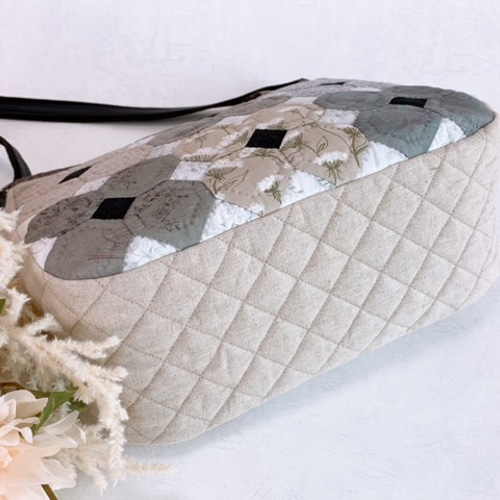 パッチワークバッグ作成キット/オクタゴンフラワーのショルダーバッグ