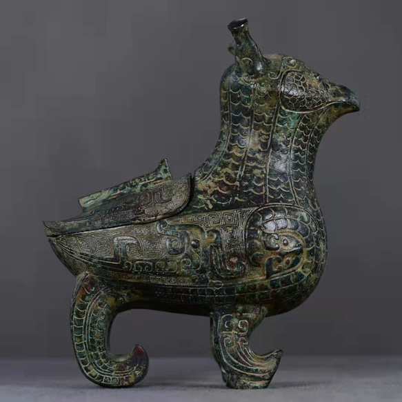 青銅器 青銅製 鳥尊 青銅尊 賞物 置物 希少珍品唐物 4 jd その他置物 X