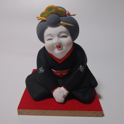 お福さん 笑顔で招福ほっこり素焼き人形 その他人形 林土岐人形 通販
