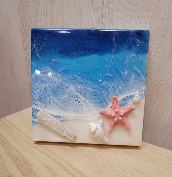海を感じるインテリア レジンオーシャンアートミニパネル NO.3 立体