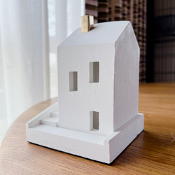 香炉 お家型線香立てS グレー 【モルタル セメント製】 ディフューザー