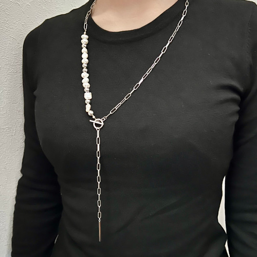 特別セール Mu 【1点のみ】サージカルステンレス淡水パールチェーン