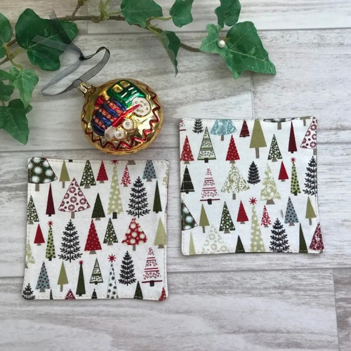 クリスマスランチョンマットセット ツリー ペアマット+ペアコースター