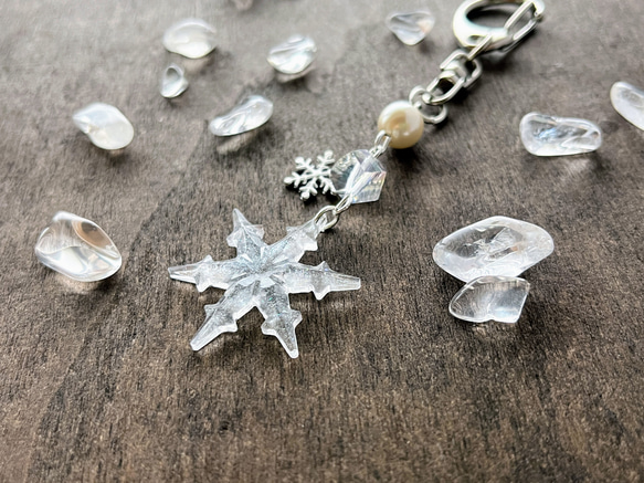 雪の結晶キーホルダー / レジン / 雪 その他アクセサリー 華昇 優羽