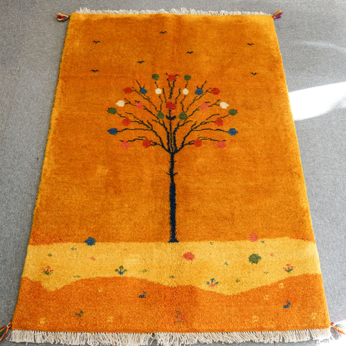 150×100cm【手織り ペルシャ絨毯ギャッベ】ギャベ 手織り絨毯