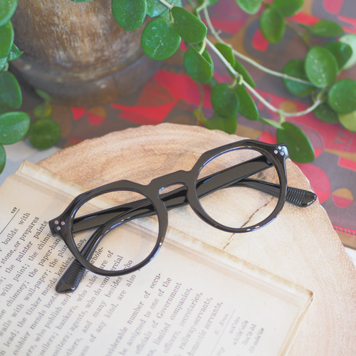 ボストン型フレーム｜ブラック｜老眼鏡、だてメガネ、近視用・乱視用